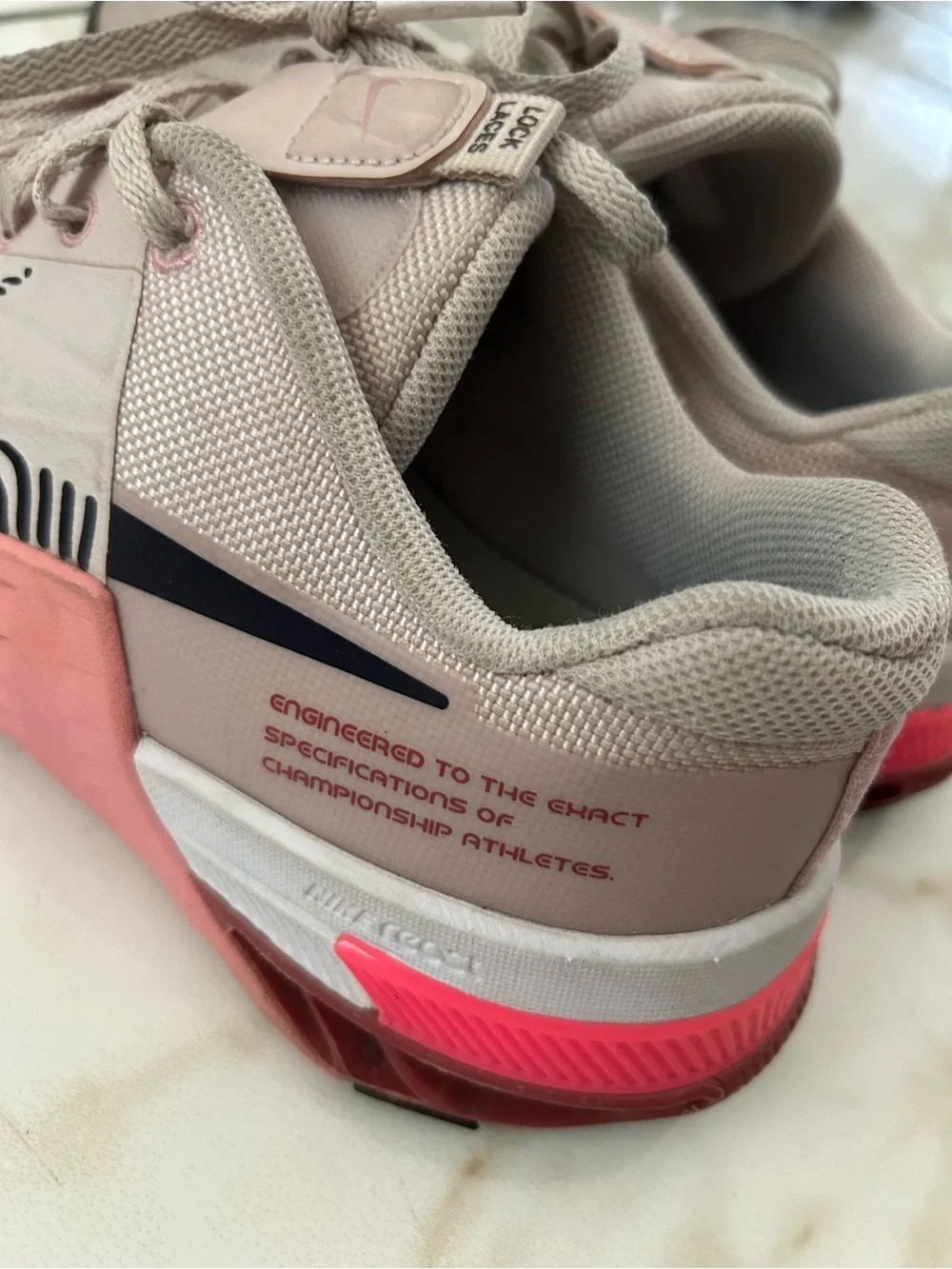 Nike Women's Light Taupe and Pink Training Sneakers